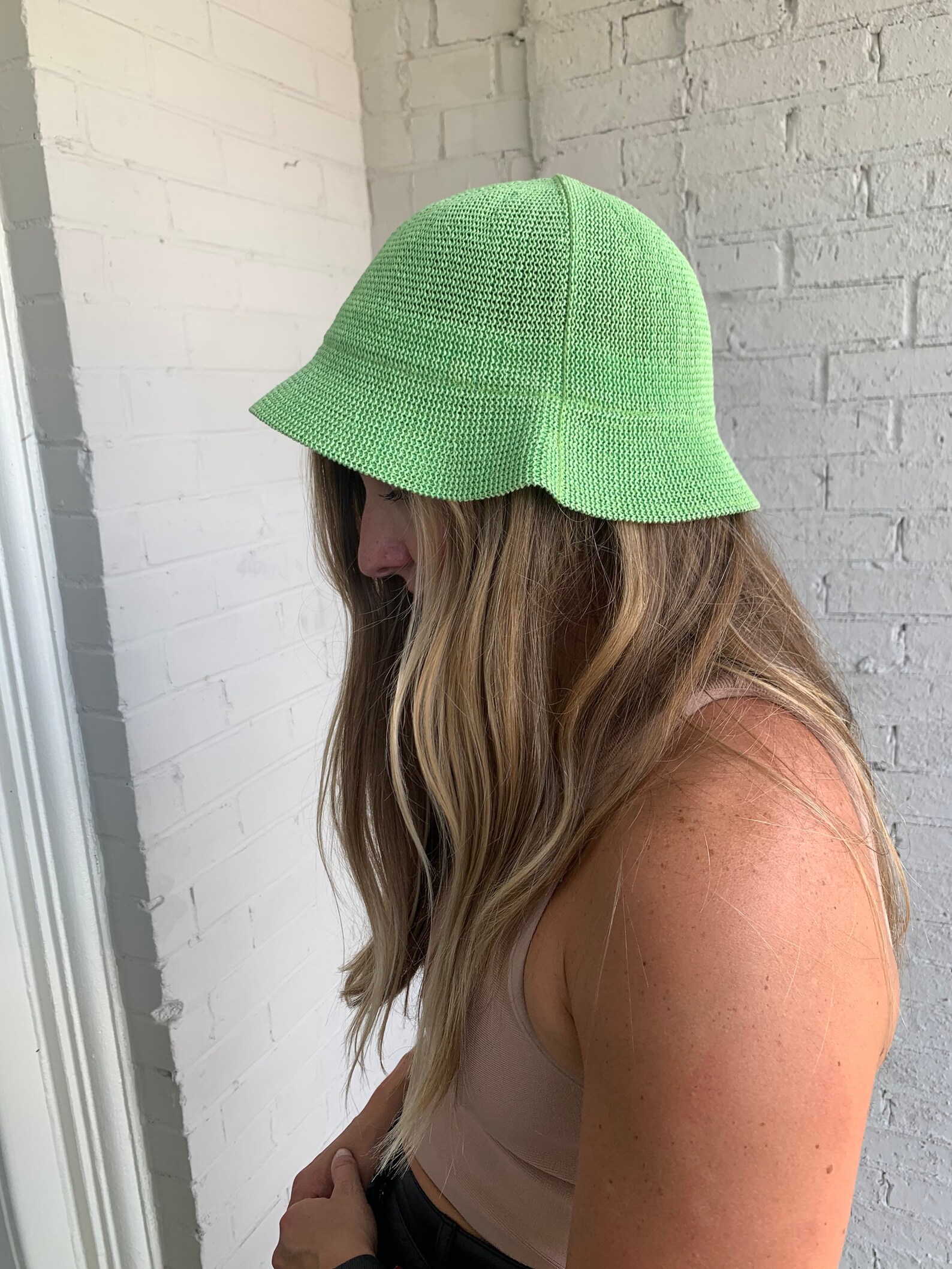 Vintage 90s-y2k Lime Green Paper Bucket Hat Clueless Style 90s | Etsy