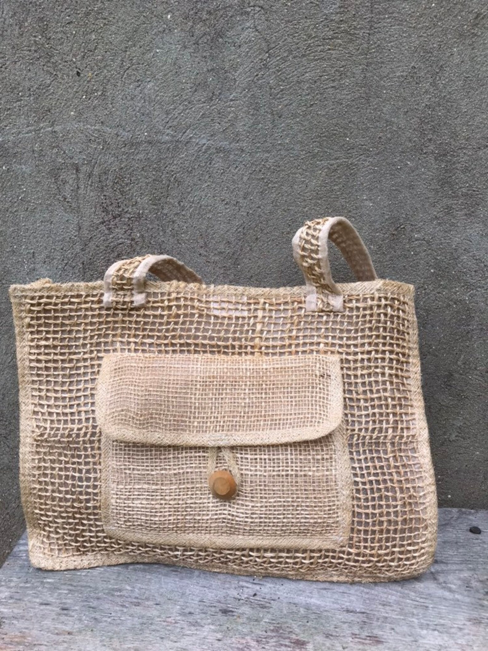 Vintage Woven Straw Tote Bag Market Bag Made in the Etsy