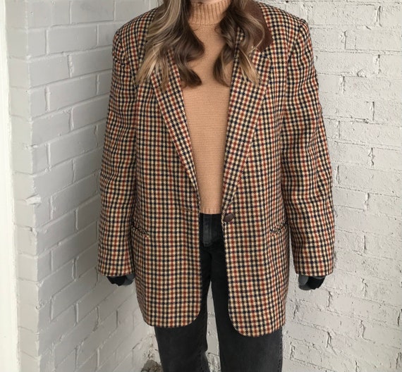 Vintage 80s-90s Requirements Wool Blend Plaid Over