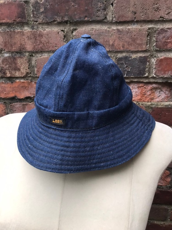 denim bucket hat with flower