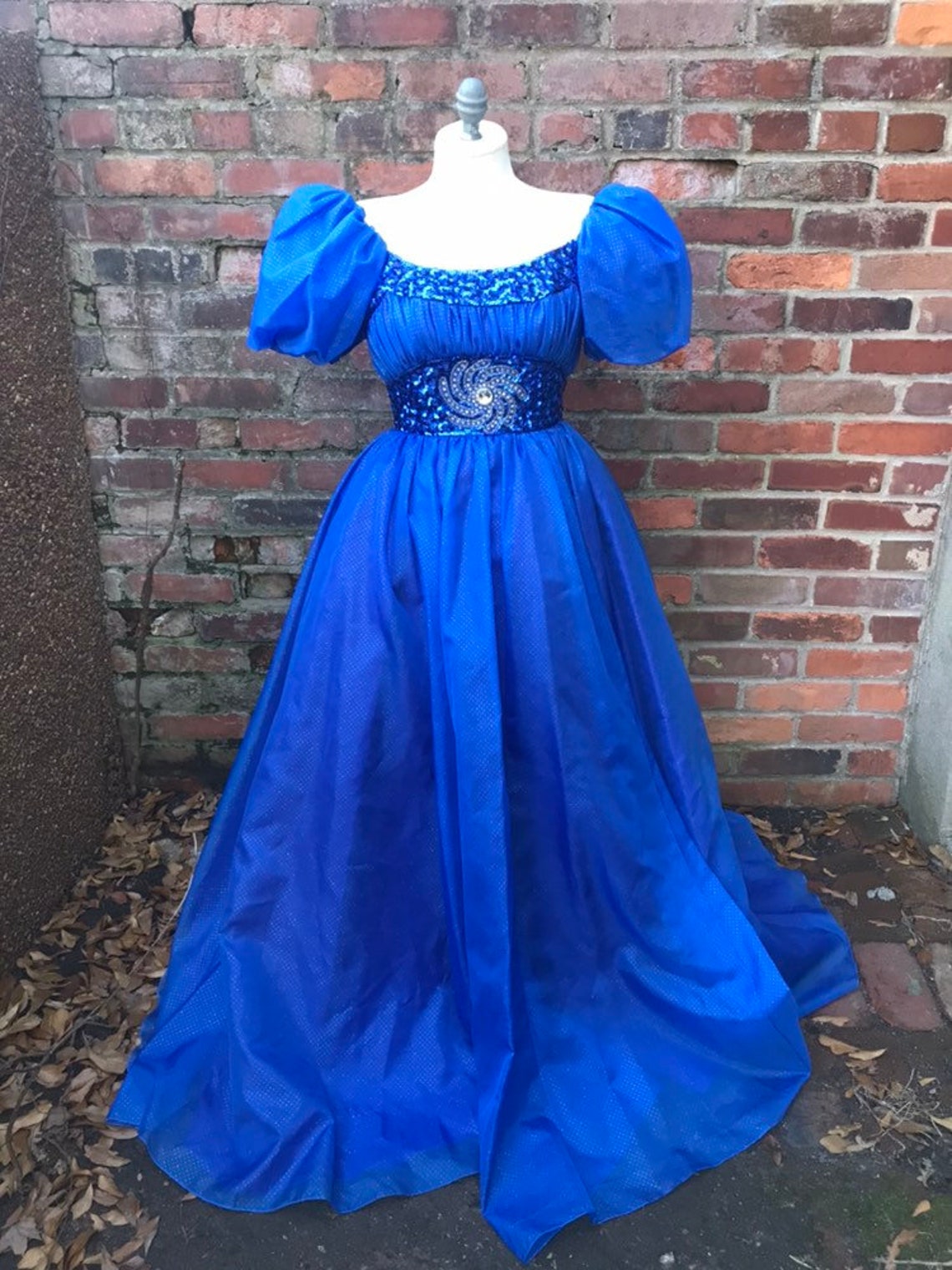 Vintage 80s Mike Benet Formals Blue Cinderella Style Prom | Etsy