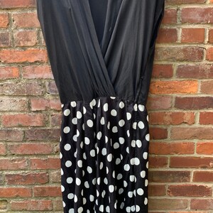 Vintage 1980s Nina Piccalino Black & White Belted Polka Dot Midi Dress ...