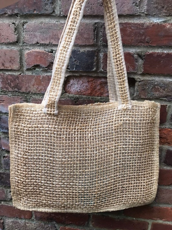 Vintage Woven Straw Tote Bag, Market Bag, Made In… - image 5