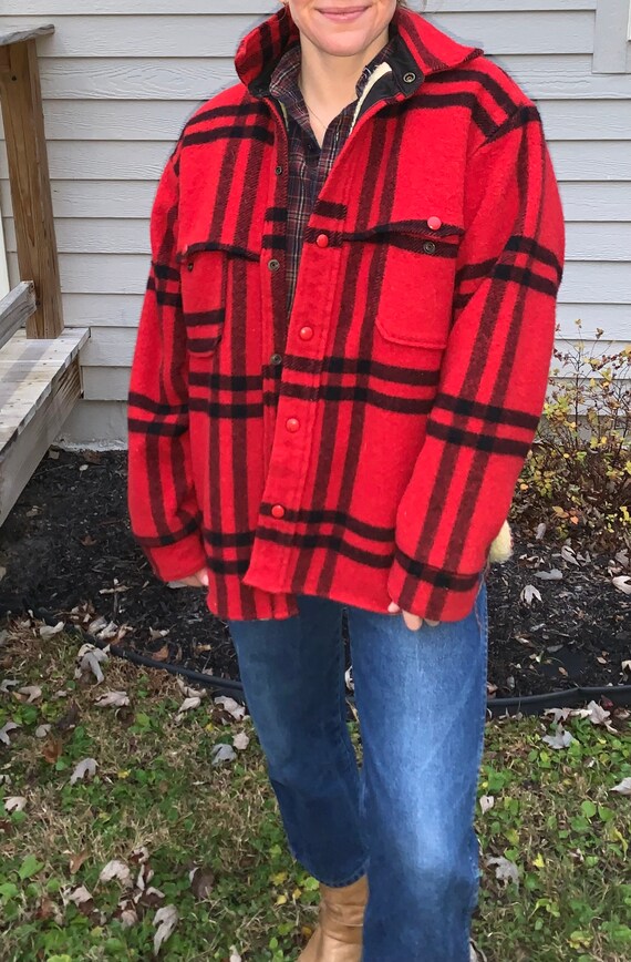Vintage Woolrich Buffalo Plaid Sherpa 