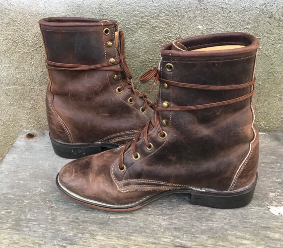 Vintage 80s-90s Laredo Distressed Brown Leather La
