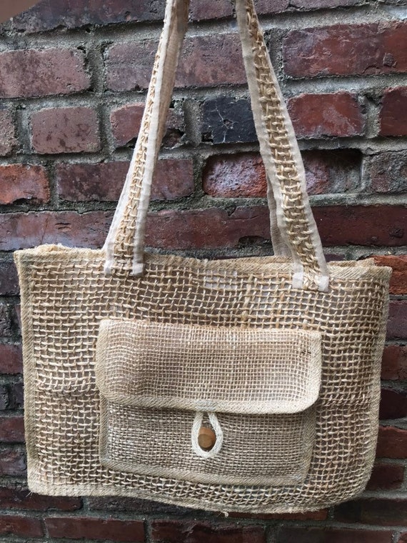 Vintage Woven Straw Tote Bag, Market Bag, Made In… - image 1