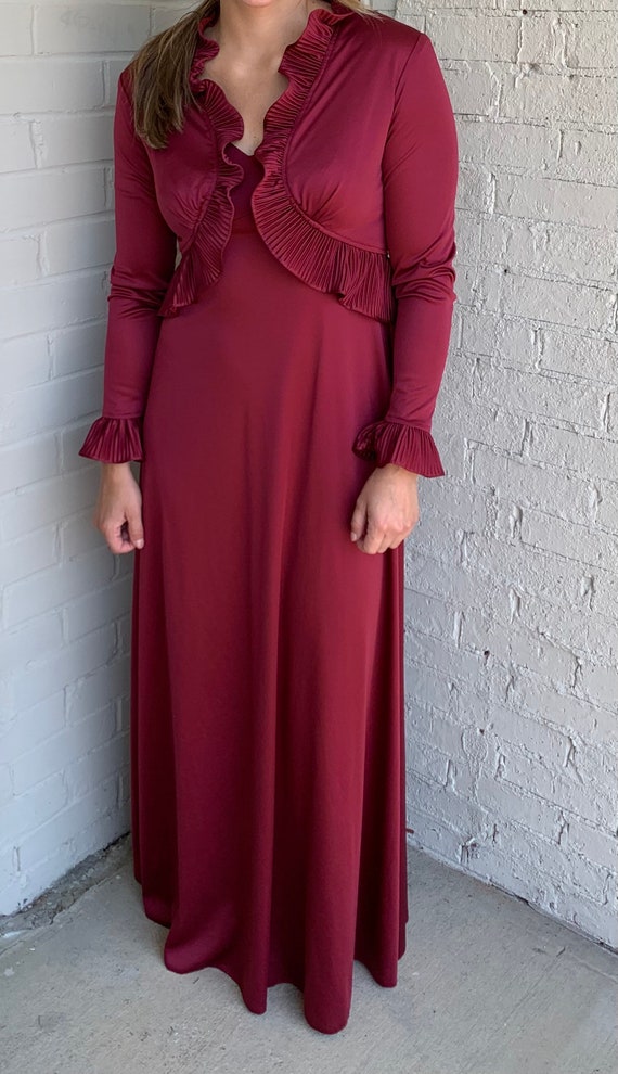 Cranberry top evening gown