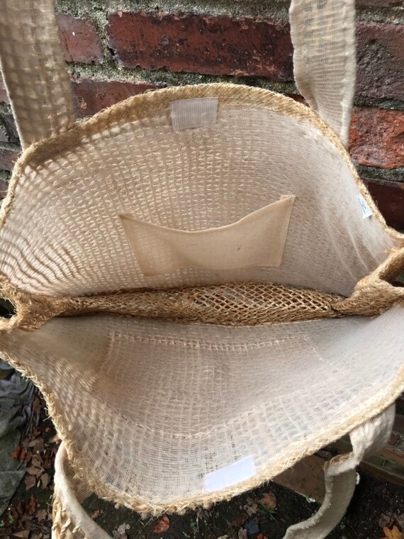 Vintage Woven Straw Tote Bag, Market Bag, Made In… - image 3