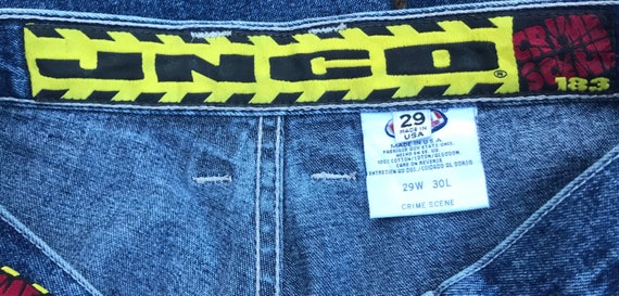Vintage 90s Jnco Crime Scene Super Wide Leg Raver Jeans Skater