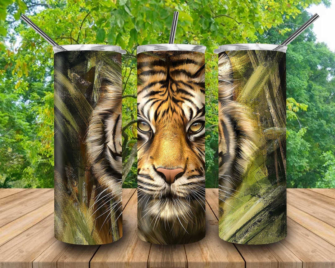 Digital Download Vintage Tiger Design for 20 Oz Skinny Tumbler
