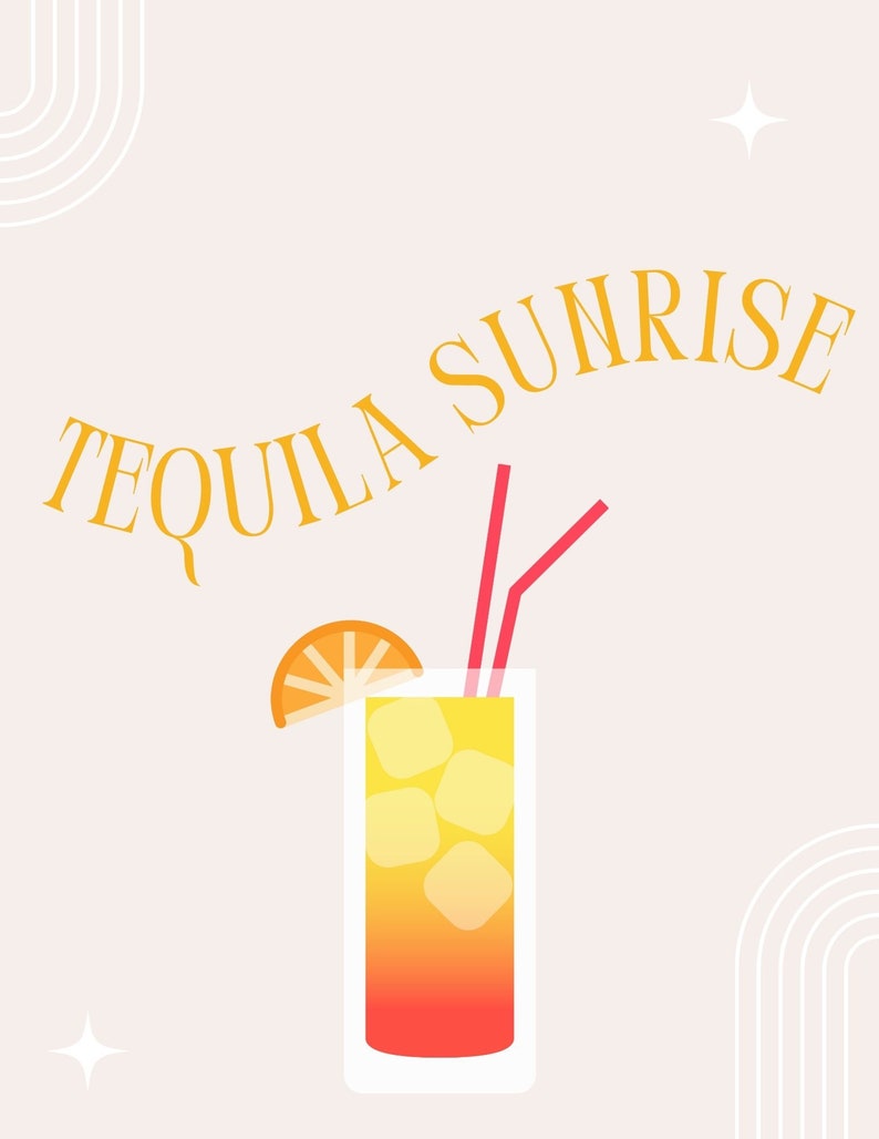 Cocktail Artwork Tequila Sunrise image 1