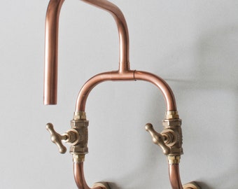 Loop - wall mount industrial handmade copper faucet