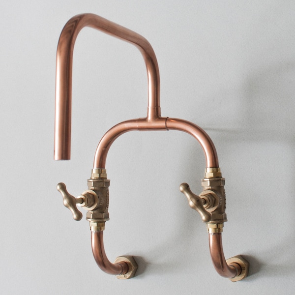 Loop - wall mount industrial handmade copper faucet