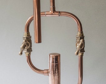 Pedestal Even - deck mount industrial handmade copper faucet