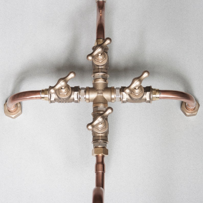 Tub Shower Handmade Copper Pipe Shower and Bathtub Filler Etsy