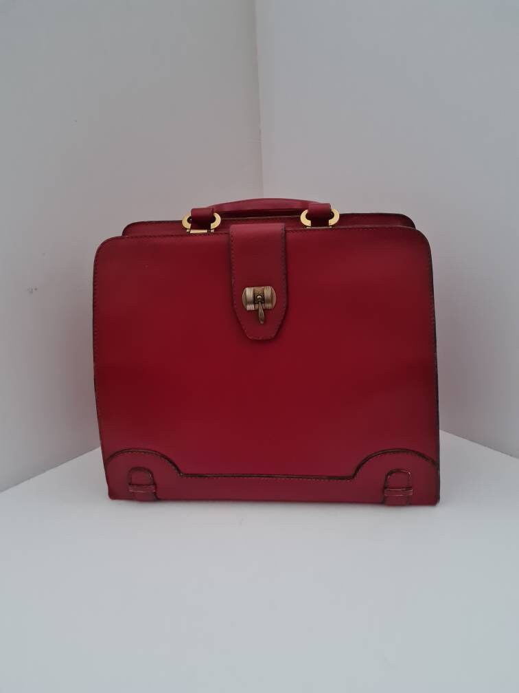 60s Vintage Rare Authentic Gucci Pochette/red Silk 