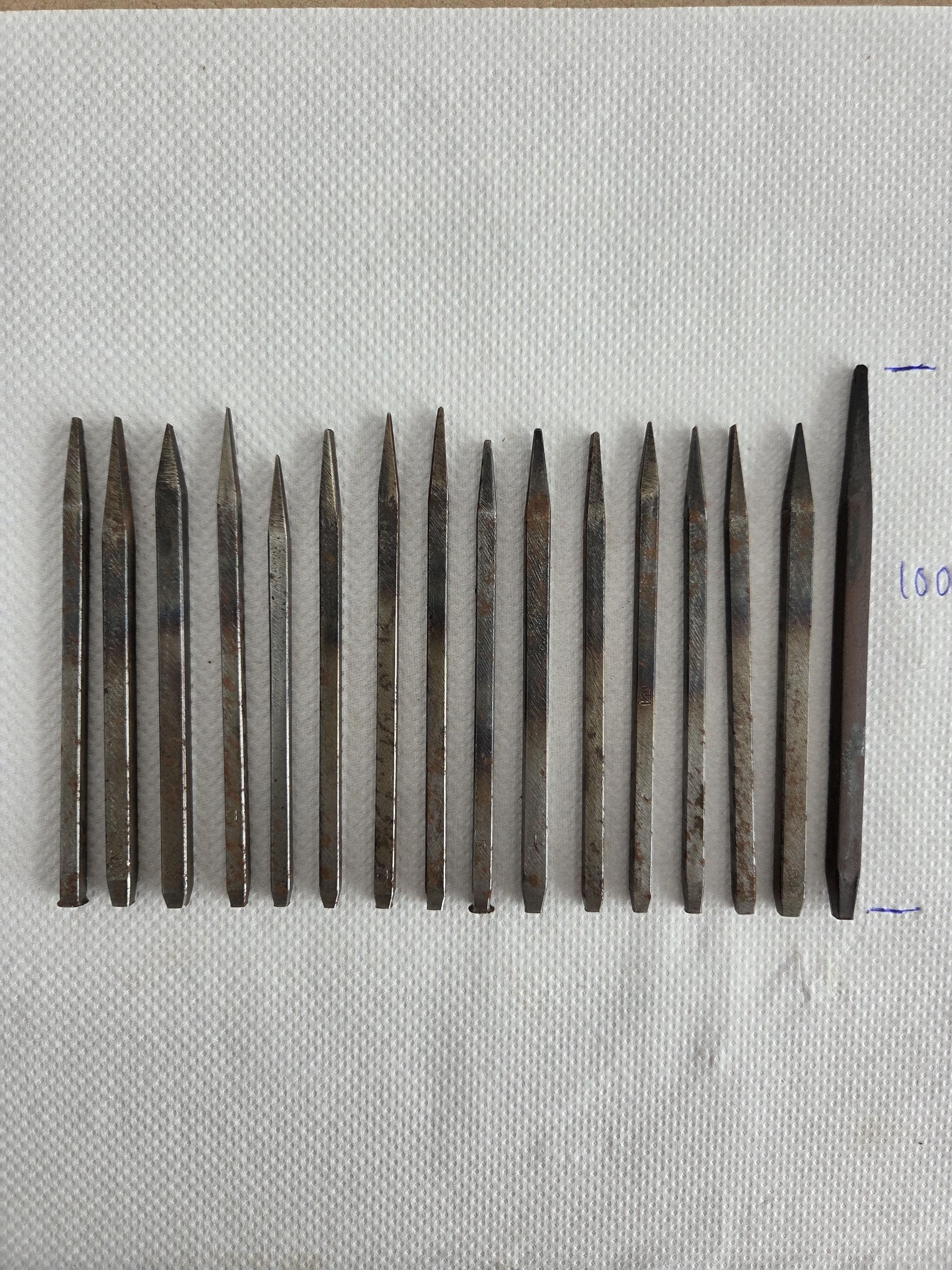 GLARDON VALLORBE HSS SWISS ROUND GRAVERS YELLOW SIZE # 50, 51