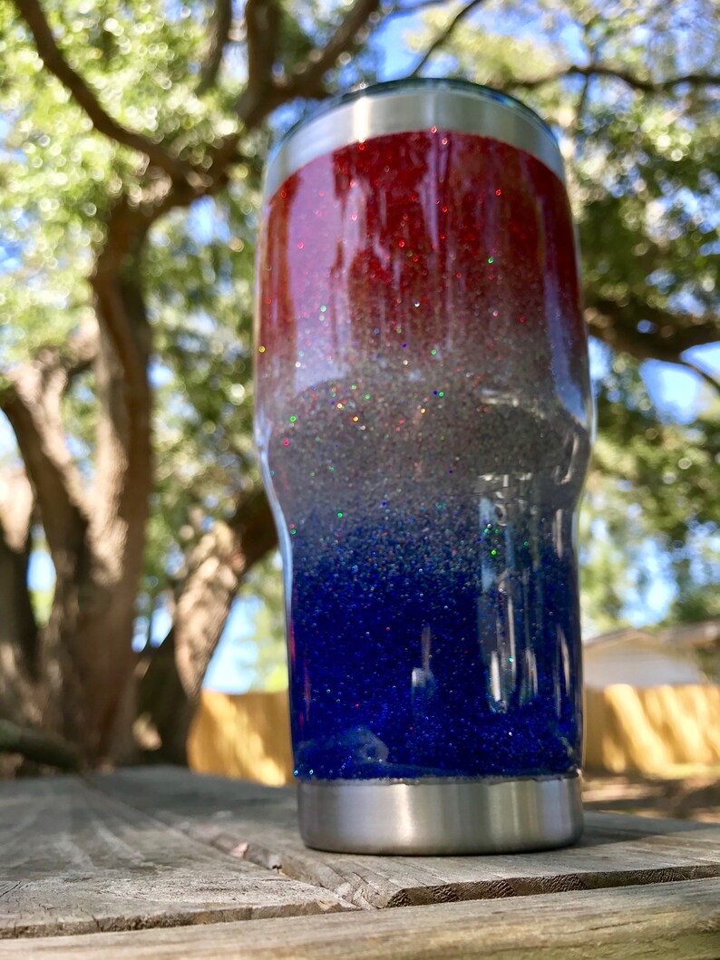 Glitter tumbler 4th of july memorial day gift glitter yeti Etsy