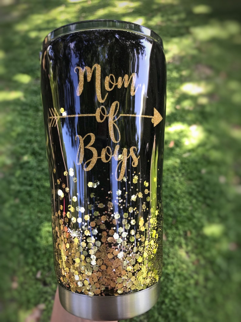 Mom of Boys Glitter Yeti Glitter Tumbler Boy Mom Mom Yeti Etsy