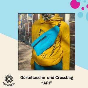 Bum bag and cross bag "Ari": E-book with pattern and sewing instructions for a bum bag with a separate key compartment; A4 PDF