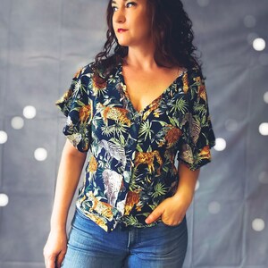 Blouse top Mar, pattern and sewing instructions in DIN A4 for printing size 34 to 44 image 3