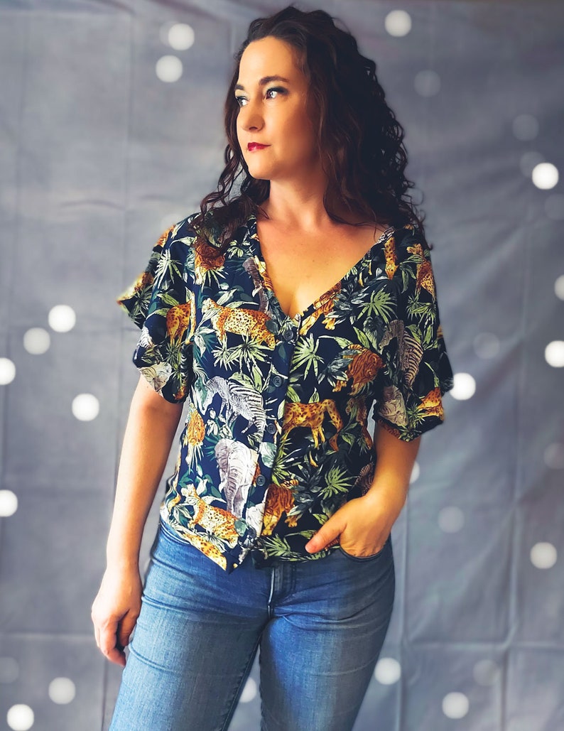 Blouse top Mar, pattern and sewing instructions in DIN A4 for printing size 34 to 44 image 3