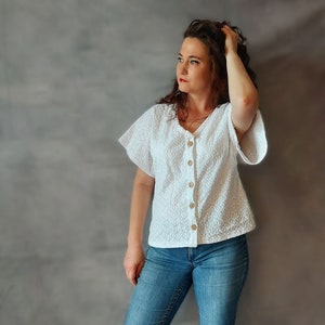 Blouse top Mar, pattern and sewing instructions in DIN A4 for printing size 34 to 44 image 4