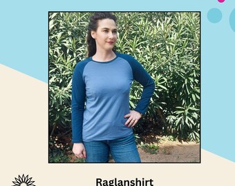 Raglan shirt "Ruth", pattern and e-book with instructions in DIN A4 for printing; women's shirt size 34 to 44