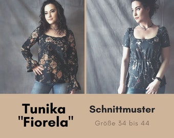 Tunika "Fiorela", Schnittmuster und Nähanleitung in DIN A4 zum Ausdrucken; Gr. 34 bis 44