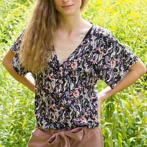 Blouse top Mar, pattern and sewing instructions in DIN A4 for printing size 34 to 44 image 6