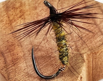 Kebari Khaki Killer Bug:,Pack of 2, Tenkara, fly fishing, Trout flies, Tenkara flies, fly fishing flies, Kebari flies, TYROAM, fishing flies