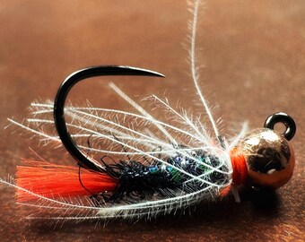 Midnight Torch Fly: Copper Tungsten Bead, Barbless Jig Hooks (Pack of 3)