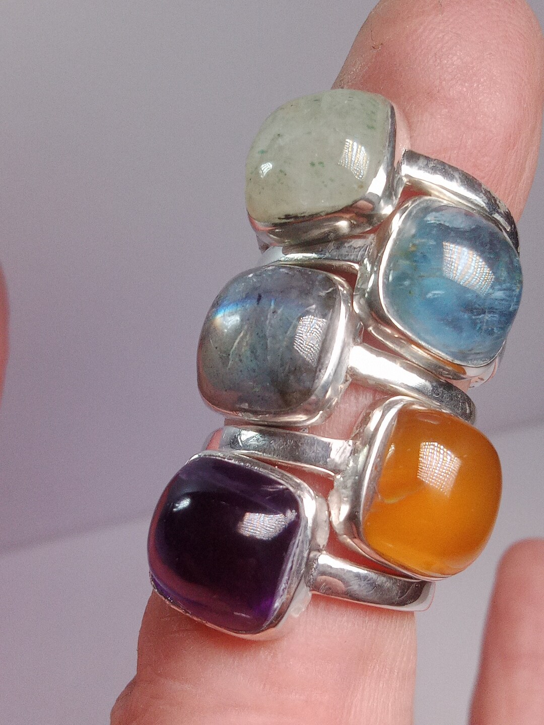 925 Silver Adjustable Size Square Ring - Etsy