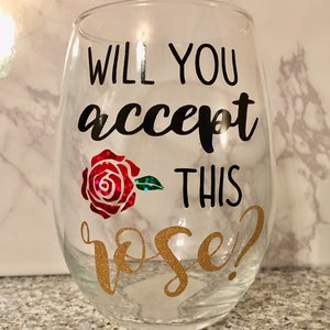 The Bachelor Wine Glass, The Bachelorette Wine Glass, Will You Accept This Rose Wine Glass, Bachelor Wine Glass, ABC Bachelor Wine Glass