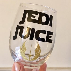 Jedi Juice Wine Glass, Jedi Wine Glass, Star Gift, Star Wine Glass, SW ...