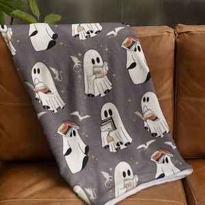 Vierde vleugel geïnspireerd spookdeken, gezellige herfstdeken, cadeau boekenliefhebber, drakendeken, deken 4e vleugel, leuk boekdeken, cadeau meisje