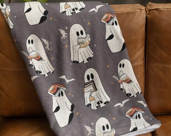 Fourth Wing Inspired Ghost Blanket, Cozy Fall Blanket, Book Lover Gift, Dragon Blanket, 4th Wing Blanket, Cute Book Blanket, Girl Gift