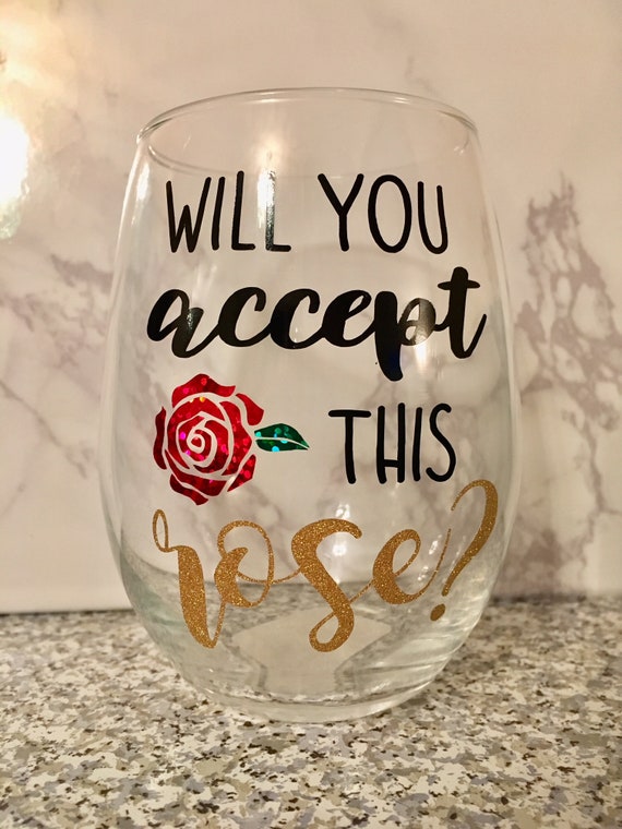 Will You Accept This Rose The Bachelor Bachelorette Wine Glass