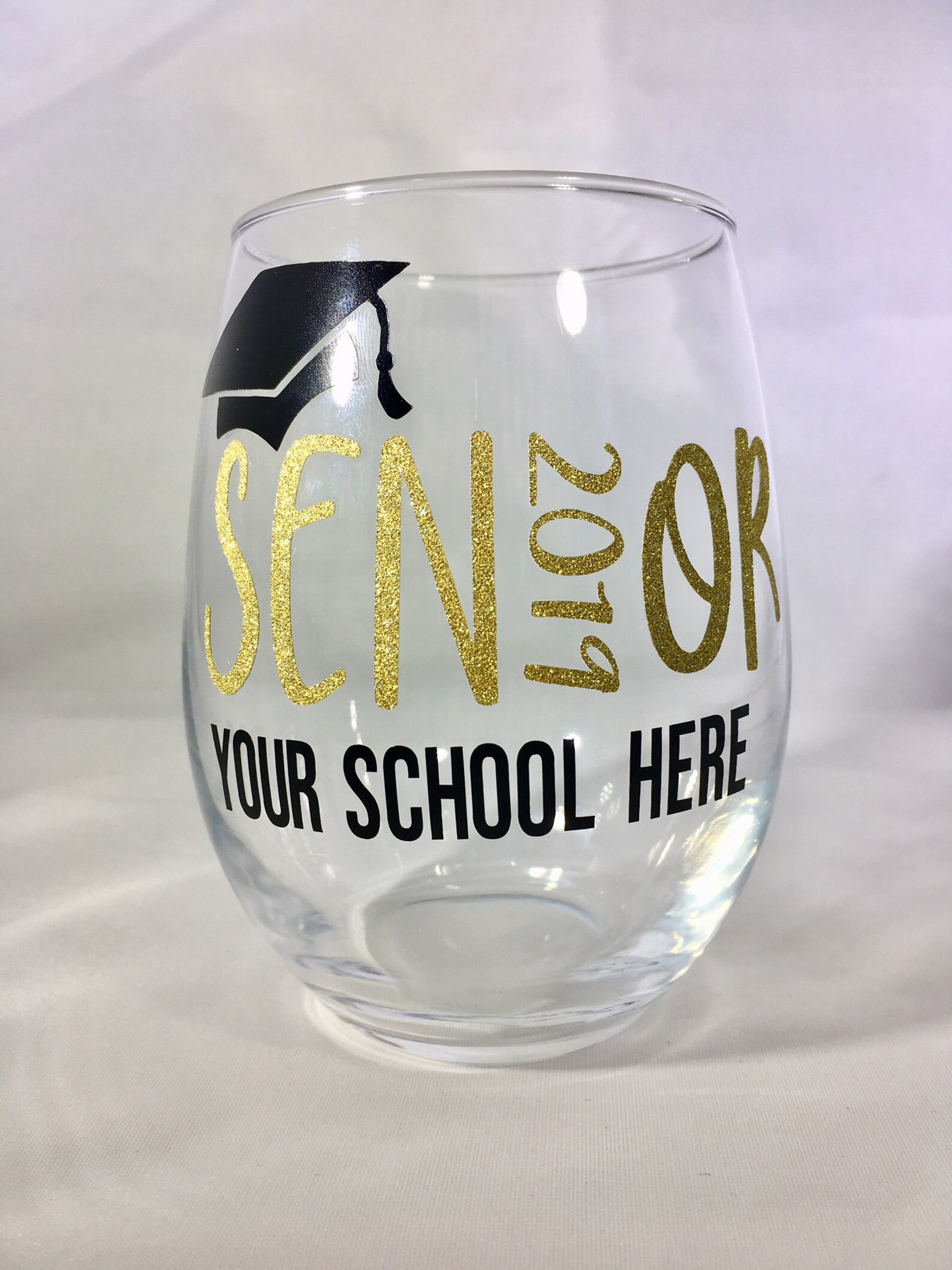 Graduation Wine Glass Senior Wine Glass Graduation Gift Etsy