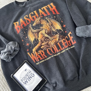 Fourth Wing Sweatshirt, Basgiath Shirt, Bookish Hoodie, Dragon Rider, 4th Wing, Book Girl Gift, Fall Sweatshirt, Onyx Storm, Xaden Gift