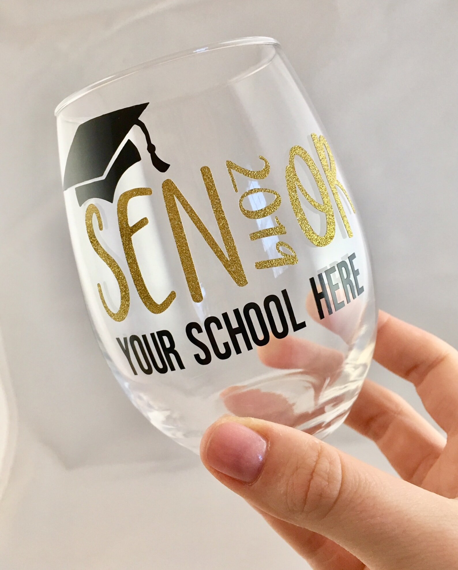 Graduation Wine Glass Senior Wine Glass Graduation Gift Etsy