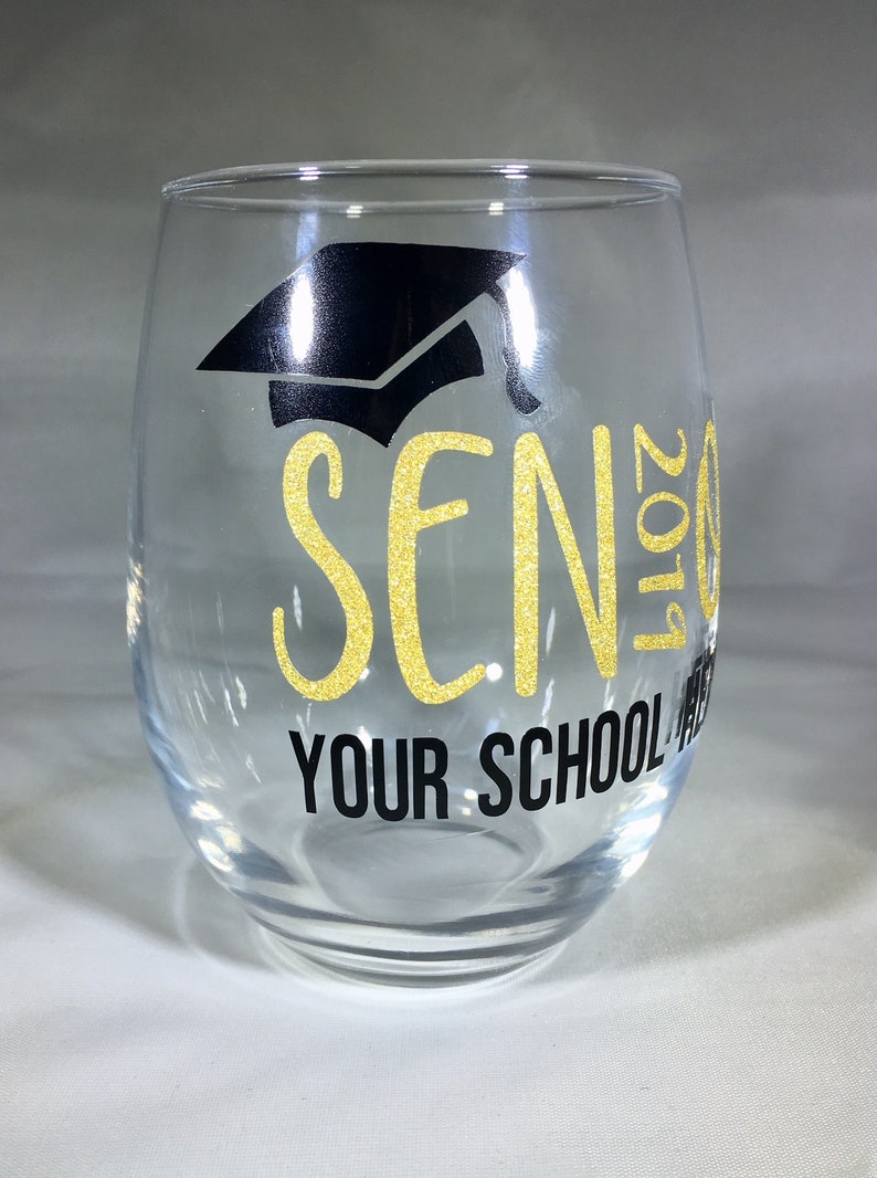 Graduation Wine Glass Senior Wine Glass Graduation Gift Etsy