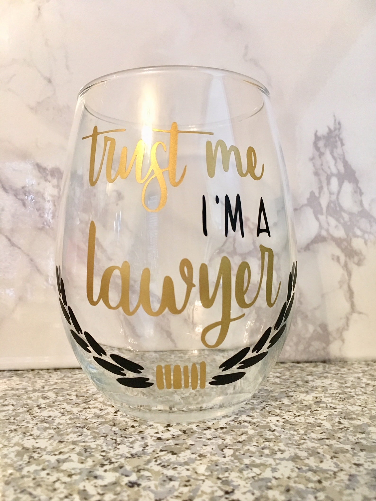 Lawyer Wine Glass Trust Me I'm a Lawyer Wine Glass Law Etsy