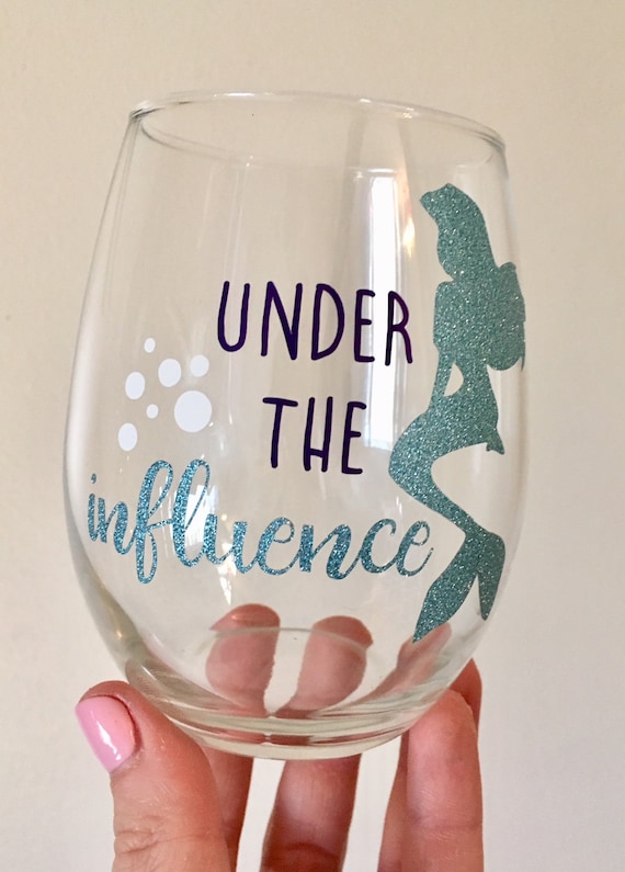 Download Disney Inspired Little Mermaid Wine Glass Under the ...