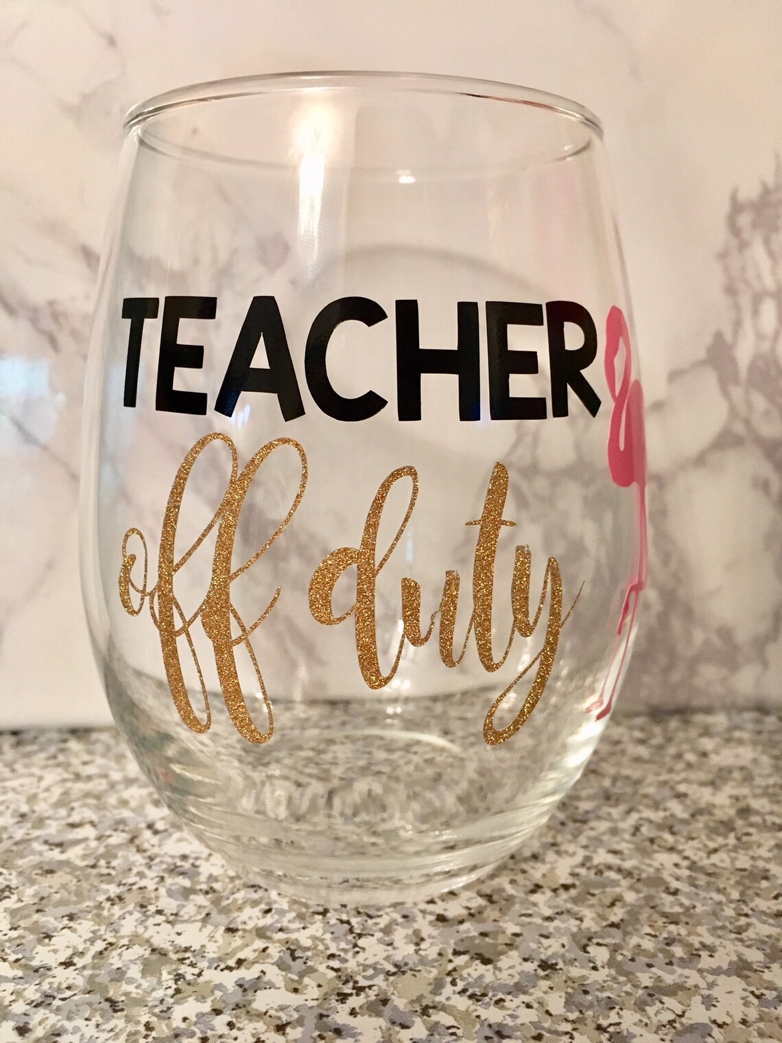 Teacher off Duty Wine Glass Teacher Gift Teacher Wine Glass Etsy