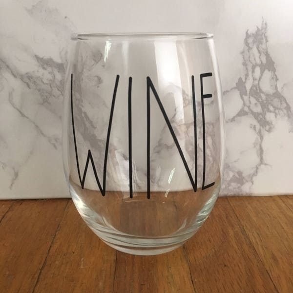 Rae Dunn Wine Glass Etsy
