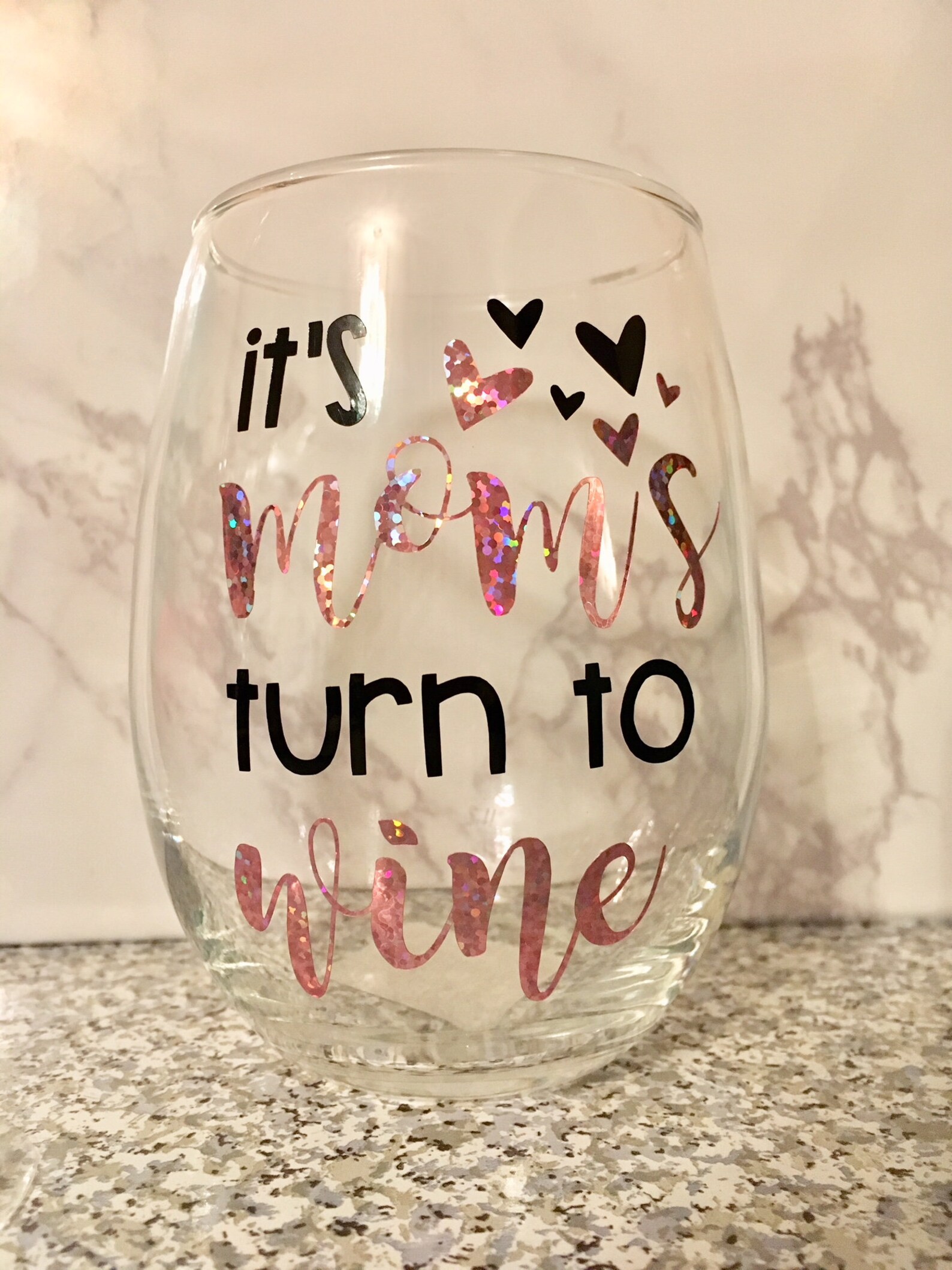 It's Mom's Turn to Wine Wine Glass Mom Wine Glass Etsy