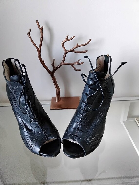 L K Bennett of London Black Leather Stiletto Ankl… - image 2