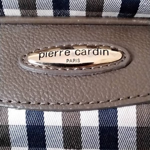 Pierre Cardin Plaid Monogrammed iPad Briefcase Crossbody Messenger Bag image 9