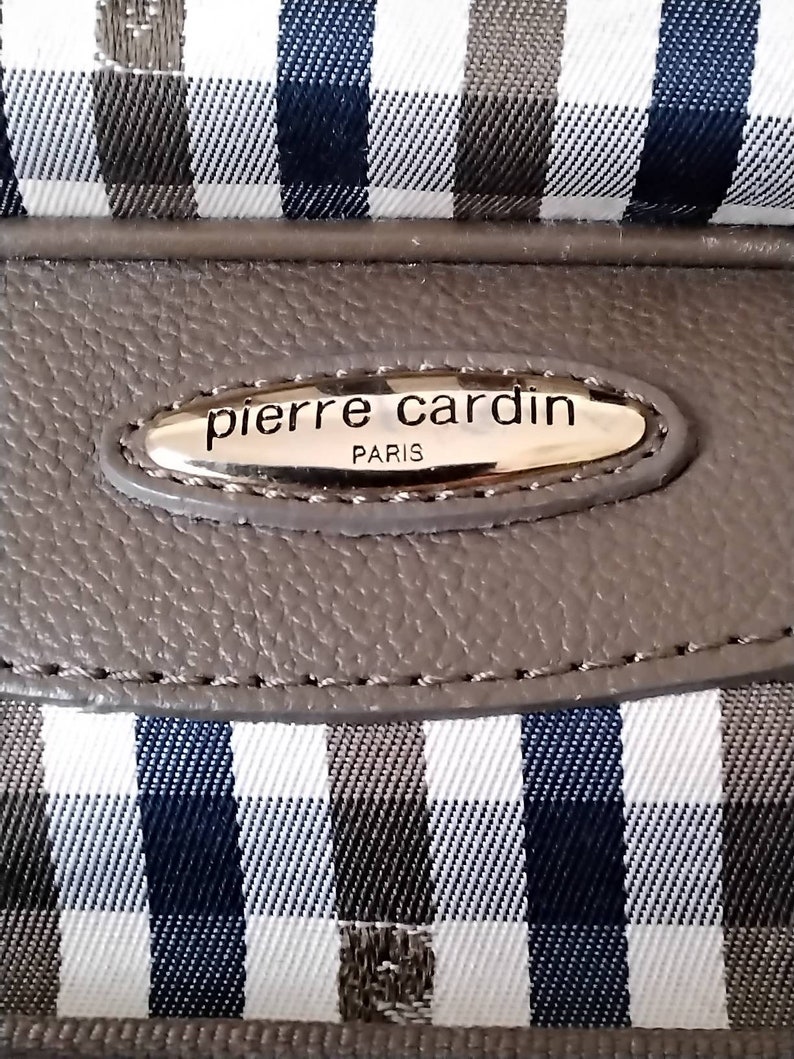 Pierre Cardin Plaid Monogrammed iPad Briefcase Crossbody Messenger Bag image 9
